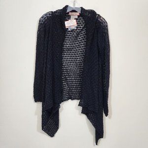 Beyond Threads‎ NWT baby alpaca open knit frape front cardigan woman's size med